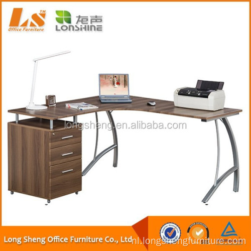 L-vormige computertafel Bureauontwerp met lade